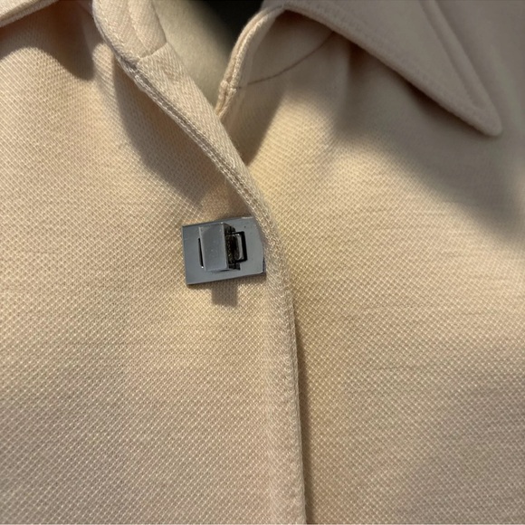 SONIA RYKIEL PARIS COAT Jacket CREAM Off WHITE 42/12 Turn Key Lock Silver button - Picture 6 of 15